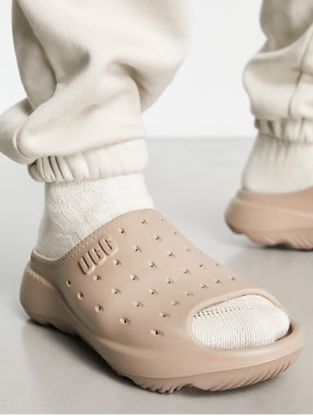 UGG Stone Beige slide it molded slip on